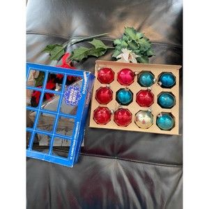 Vintage SHINY BRITE ORNAMENTS Christmas Mercury Glass Old Glass Ornaments